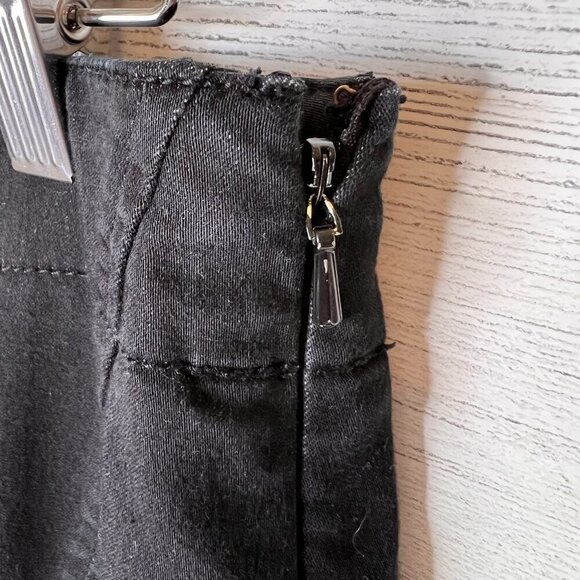 Nic + Zoe Skirt Womens Size 12 Black Asymmetric Geometric Seam Mini Cotton - Picture 8 of 16